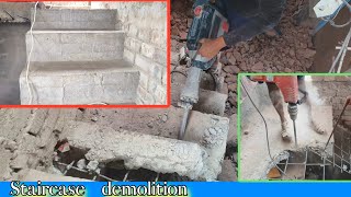 concrete staircase demolition 16kg demolition hammer machine demolition breaker machine [upl. by Fabozzi]