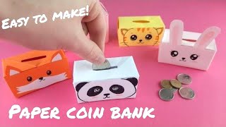 DIY paper piggy bank  Origami piggy bank  Easy paper money box [upl. by Doralynne]