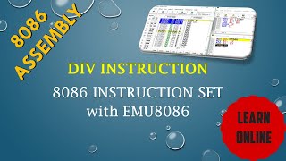 DIV Instruction in 8086 microprocessor assembly language with EMU8086 example [upl. by Mattah172]