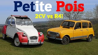 Citroën 2CV vs Renault 4  French Peoples Car Fight 1988 2CV6 Dolly amp 1985 R4 GTL Road Test [upl. by Jenda]