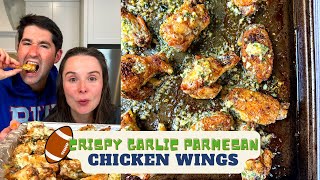 Crispy Baked Garlic Parmesan Chicken Wings [upl. by Cirda]