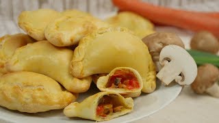 Empanadas mit Champignons I Gefüllte Teigtaschen aus dem Ofen I Gemüsefüllung [upl. by Asilak]