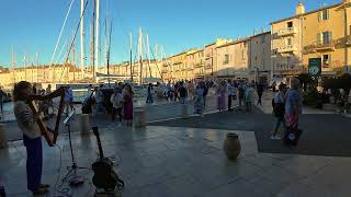 Tiphanie Doucet  Charles Aznavour  La Boheme  harpe voix Port de St Tropez [upl. by Warram]