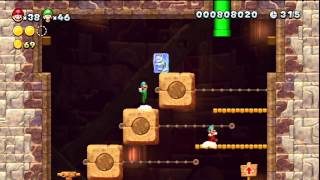 New Super Mario Bros U  Dunes de Miel  2Tour  Tour mouvante [upl. by Alyakam]