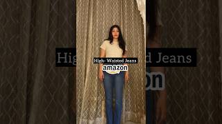 High Waisted Jeans From Amazon Wide Leg Bootcut Jeans youtube shorts trending [upl. by Aidnac561]