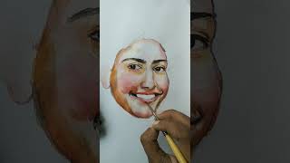 Sai pallavi drawing art drawing views trending viralshorts easy saipallavi watercolor [upl. by Tera632]