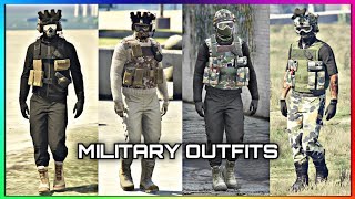 Top 4 Male Military Outfits To Make In GTA 5 Online No Transfer GTA Online [upl. by Grube]