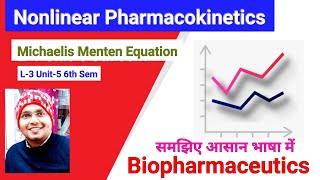 Michaelis Menten Equation  Non linearity Graph L4 Unit5 Biopharmaceutics 6th sem [upl. by Silevi899]