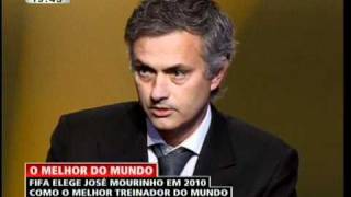 José Mourinho fala em português ao receber o prémio de Melhor Treinador de 2010 [upl. by Eirojam666]