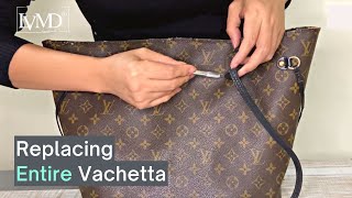 Full Makeover Of A Vintage Louis Vuitton Neverfull  Vachetta Replacement  Repair [upl. by Lammaj]