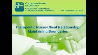 Therapeutic NurseClient Relationship Maintaining Boundaries [upl. by Annabel]