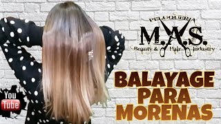 Mechas BALAYAGE para morenas Balayage Caramelo Blonde Balayage Brown Hair Tutorial [upl. by Estrin]