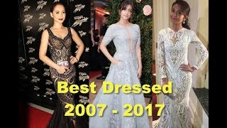 BEST DRESSED FEMALE at STAR MAGIC BALL from 2007 to 2017 [upl. by Dorina]