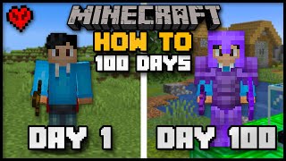 HOW TO Survive Your First 100 Days In Hardcore Minecraft [upl. by Llenhoj]