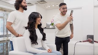 hair gloss  style with Turkish stylists in Washington DC  salon vlog [upl. by Tillie]