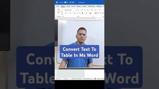 Convert Text to Table in MS Word  Easy Tutorial msword words shorts video wordboard viral [upl. by Koetke]