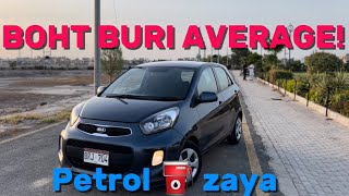 KIA PICANTO 5KmL FUEL AVERAGE  PICANTO PETROL EFFICIENCY [upl. by Thurman]