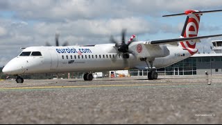 Bombardier Dash 8Q400 Eurolot StartUp amp TakeOff at Bern Airport [upl. by Yrahcaz484]