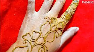 Shaded Mehndi Design  Half Hand Mehndi Design  Arabic Mehndi Design [upl. by Lyssa747]