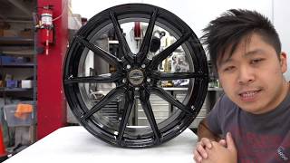 UnboxingQuick Look Vossen Wheels HF3 Gloss Black w Sport Billet Cap [upl. by Nylegna]