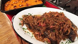 Hígado encebollado al cognac con puré de calabaza [upl. by Aonian197]