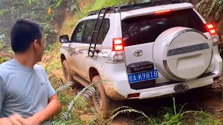 Land Cruiser Prado 27L vs Mitsubishi Pajero 30L and Haval H5 20T Offroad Driving [upl. by Anelaj]