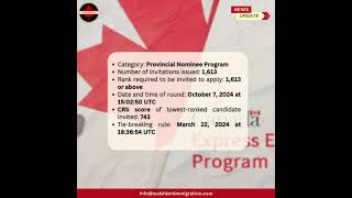 Express entry draw October 07 2024 expressentry cecdraw canadapr immigrationupdates [upl. by Annalla173]