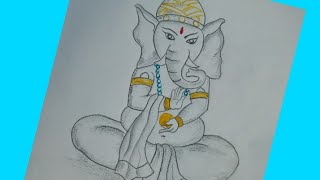 gonesh thakur drawing pencil drawinghow to draw ganesha in pencil step by step [upl. by Ursala]