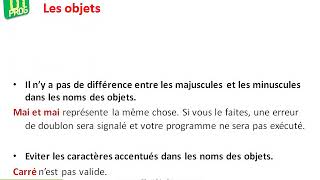 Algorithme de base Les objets et les actions élémentaires en algorithmique [upl. by Enrichetta]