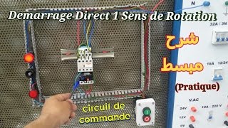 بالدارجة المغاربية Pratique Demarrage direct 1 Seul Rotation  Circuit Commande [upl. by Ellimak]