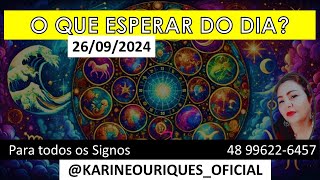 HORÓSCOPO 260924 Conselho Tarot Cigano karineouriques [upl. by Nasus422]