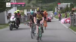 VERY awkward pitstop for Tom Dumoulin during the Giro dItalia 2017 [upl. by Wilow]