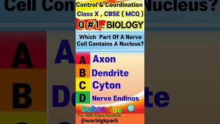 Most important mcqControl and coordination mcqCbse Class 10 science mcq shorts [upl. by Enaed]