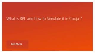 Routing Protocol for Low power and Lossy Networks RPL DODAG formationPart 2 [upl. by Asereht]