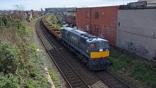 080 on a spoil train 228 running Light Engine amp the EM50 at Drumcondra amp North Wall 28324 [upl. by Sadye]