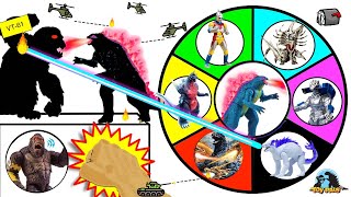 Godzilla x King Kong x Kaiju Figures SPINNING WHEEL SLIME GAME The New Empire Toys [upl. by Arbma]