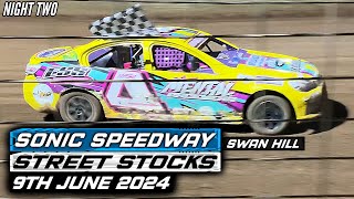 Sonic Speedway Swan Hill Street Stocks 9th June 2024 [upl. by Sharleen]