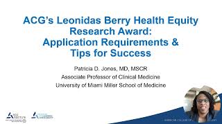 Tips for Applying for the Leonidas Berry Health Equity Research Award [upl. by Nelon]