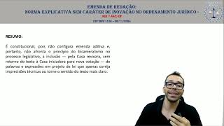 STF INFO 1156 Emenda redacional norma explicativa [upl. by Alcott978]