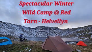 Winter Wild Camp  Red Tarn and hiking Helvellyn via Swirrel Edge and the nearby Fells [upl. by Ruvolo]