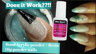 😍DIY Dip powder nails  Mood Acrylic Powder  Brushon GlueResin 😨 [upl. by Woodward767]