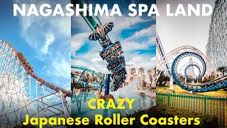 Nagashima Spa Land Nagoya  CRAZY Japanese Roller Coasters [upl. by Stephania]