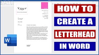 Create a Letterhead in Word and save as a Template  Microsoft Word Tutorials [upl. by Joannes384]