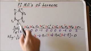 Projection operator method pi molecular orbitals of benzene part 1 [upl. by Glover599]