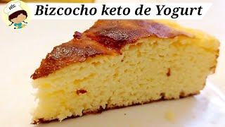 Bizcocho keto Esponjoso de Yogurt Pastel keto de yogurt Postre keto facil [upl. by Anyaj]