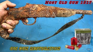 Gun Restoration Most antique Handmade 1917 12 Gauge  Most Old Gun  Old Gun Restoration [upl. by Llenahc499]