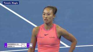 2024 China Open R4 Zheng vs Anisimova 36 61 62 [upl. by Eivi]