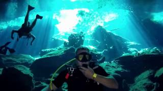 Diving Cenote Kukulkan ChacMool in Quintana Roo Mexico [upl. by Arbmat]