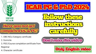 ICAR PG amp PhD counselling amp choice filling 2024  Follow these instructions carefully [upl. by Queen995]