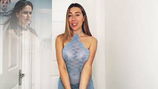 4k Transparent tops try on haul get ready With Ms Bella mp4 [upl. by Dranoel]